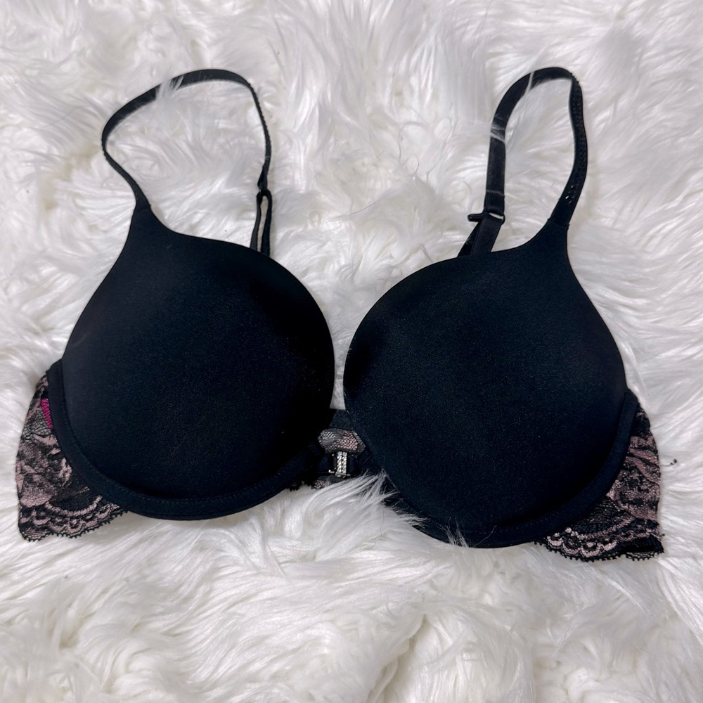 La Senza black beyond sexy‎ front clasp lace bra size 34C